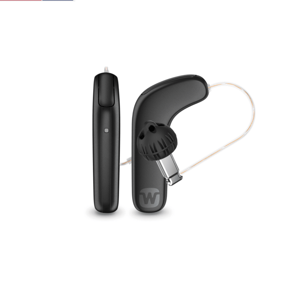 Widex Moment MRRLD 220 Smart RIC Programmable Digital Hearing Aid, Slim Rechargeable Bluetooth Connectivity, 2 Hearing aids with Portable Charger